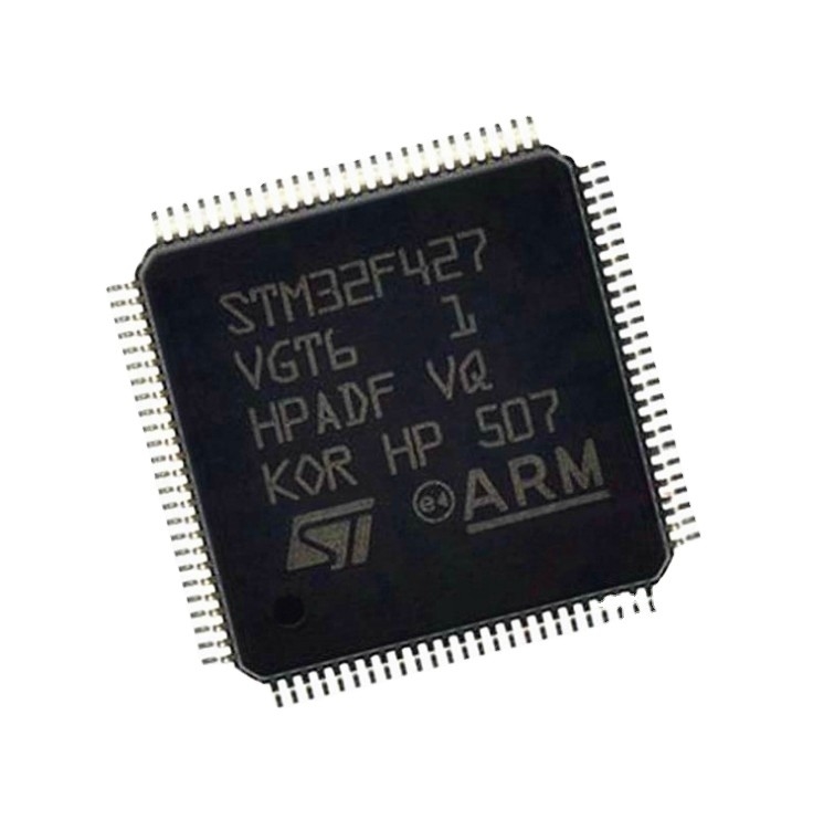 Στο αρχικό STM32F427VGT6 τριανταδυάμπιτο STM32f τσιπ ολοκληρωμένου κυκλώματος MCU μικροελεγκτών 100-καρφιτσών LQFP λάμψης φλοιών M4 RISC 512kB ΒΡΑΧΙΌΝΩΝ αποθεμάτων