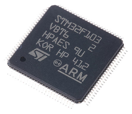 Στο απόθεμα STM32F103 32 προγραμματίσημο ηλεκτρονικό τμήμα STM32F103VBT6 μικροελεγκτών QFP100 μ3 φλοιών ΒΡΑΧΙΌΝΩΝ κομματιών τσιπ ολοκληρωμένου κυκλώματος