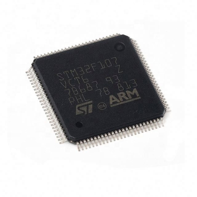 Τριανταδυάμπιτη Stm32 ηλεκτρονικών συστατικών 100-καρφίτσα Lqfp Stm32F Stm32F107 Lqfp100 Stm32F107Vct6 λάμψης μ3 Risc 256Kb βραχιόνων Mcu